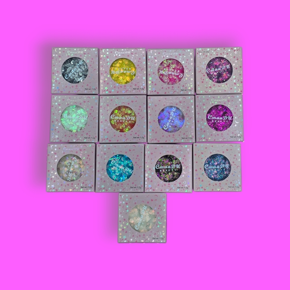 CmaaDU Glitter Sequin Eyeshadow Cream Set